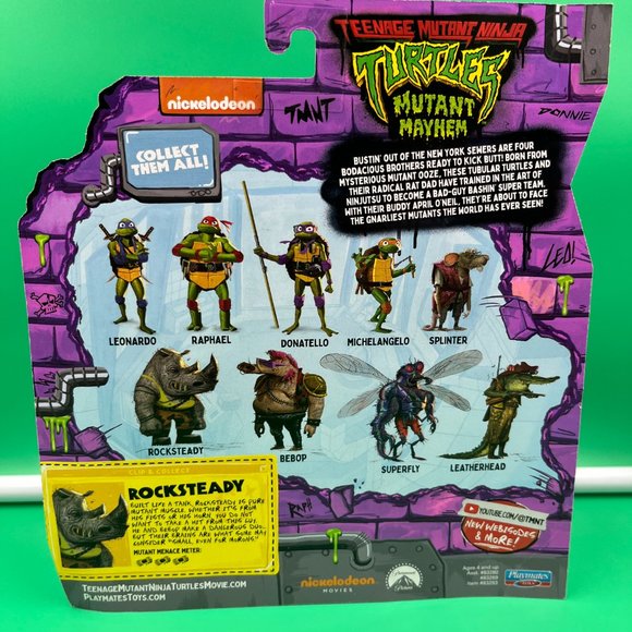 2023 New TMNT MUTANT MAYHEM Rocksteady Mutant Muscle Action Figure 4+ - Picture 2 of 2